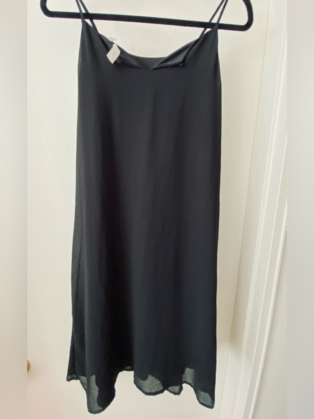 Tacera Black Maxi Slip Dress with Spaghetti Straps